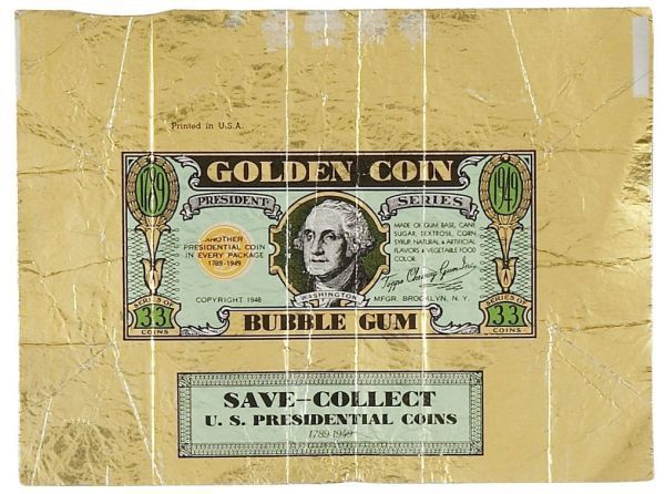 1949 Topps Presidential Coin Bubble Gum